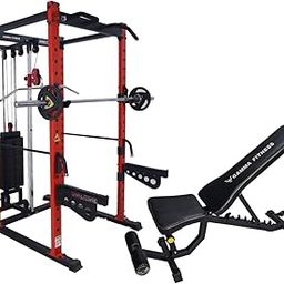 GAMMA FITNESS Power Squat Rack PR- 22 Luxury with Semi Commercial Adjustable Gym Bench AB-201| for Heavy Workout at Home Gym| Power Squat Rack with J- Hooks and Rubberised Boot-picture-10
