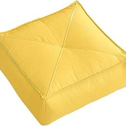 Enakshi (LABEL) Creations Floor Cushion Futon Thick Meditation Floor Pillow for Yoga Sofa Tea Ceremony YellowHome & Garden|Yard Garden & Outdoor Living|Patio & Garden Furniture|Cushions & Pads-image-5