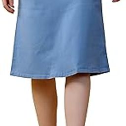 Stretchable Denim Embroidered Broad Waist Band Four Buttoned Lightly Faded Skirt for Women-1