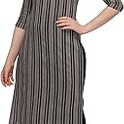 Women's Beige Stripes Printed Cotton Blend Casual Kurta (HRKR5_HRK0013BEIGE_L)-image-25