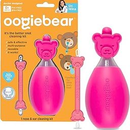 oogiebear Bear Pair — The Safe Baby Booger Cleaner and Nose Sucker Duo | Bulb Aspirator and 2-in-1 Nose and Ear Wax Cleaner | Latex and BPA Free - Raspberry-image-73