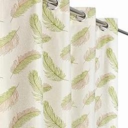 GOYTEX Premium Polyester Mor Pankh Printed Eyelet Window and Door Curtains 7 Feet Long Set of 2-image-59