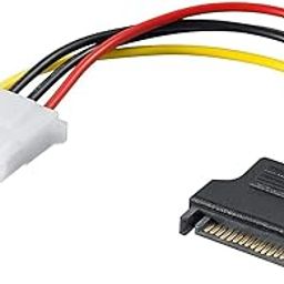 Mak World® SATA 15 Pin Male Power to 4 Pin Molex Female Converter SATA to 4 Pin Molex Cable 14CM-7