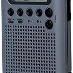 Rechargeable AM FM Digital Portable Pocket Radio and Earphone Gray | Portable Audio & Headphones | Portable AM/FM Radios | consumerelectronics-25
