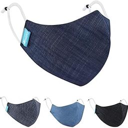 DM-01 Mask for women Denim Reusable Washable Reversible 3 Layer Printed Fine Cotton Face Mask for Ladies Men Unisex With Adjustable Ear Loop Free Size-4