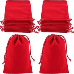 Birdbird Red Velvet Jewelry Bags with Drawstring 9x12 inch Gift Pouches for Wedding, Birthday & Party Favors Pack of 8-image-15