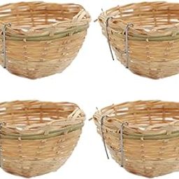 CALANDIS™ 4pcs Bamboo Woven Canary Nest Bird Breeding Cage Parrot Rest Cave | Birdhouses | Bird & Wildlife Accessories | Yard, Garden & Outdoor Living-image-24