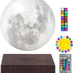 Floating Moon Lamp, VGAzer 16 Colors 20 Models Levitating Moon Lamp Light Spinning Freely,Magnetic Levitation Moon Lamp with Remote,for Kids Gift,Office Room Decor-image-8