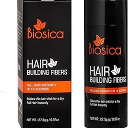Biosica Hair Building Fibers 27.5Gm - Hair Fibers For Thin & Fine Hair -Hair Thickening Fibers For Men & Women (Dark Brown)-image-96