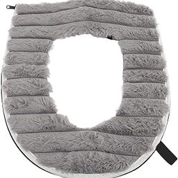 ZJchao Toilet Heated Seat Cover USB Powered Seat Warmer Washable Velvet Pad for Home Bathroom 43x37cm (Gray)-image-28