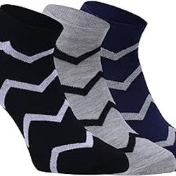 Socks for Men | Zic Zac Design Ankle Length Socks | Breathable and Lightweight | Ideal for Daily Casual Wear | Free Size | Pack of 3 Pairs-image-70