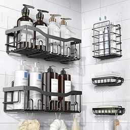 Desi BAE 5 in 1 Self Adhesive Organizer Combo/Racks and Shelves for Wall/Stand for Bathroom Without Drill/Soap Holder for Bathroom with Tooth Brush Holder (1)-1