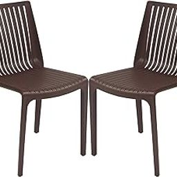 Supreme chairs Oasis Designer Armless Plastic Chair for Dining Room, Restaurent, Cafeteria and Office use (Colour : Globus Brown ; Count : 2)-picture-4