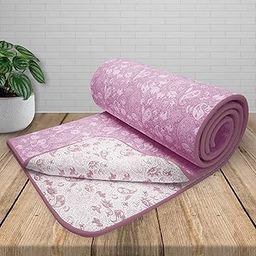 Story@Home Dohar Single Bed | 100% Cotton Blankets for Summer | 144x 220CM, 150GSM AC Blanket and Ac Comforter Single Bed | Pink & White Floral Pattern, Reversible Quilt | Ideal for Gifting-image-77
