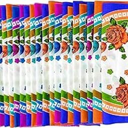 Premium Cotton Handkerchiefs - 11 * 11 Colorful Prints for Women/Girls (Pack of 24, Multicolor. Designs Will Vary as per Availability-11