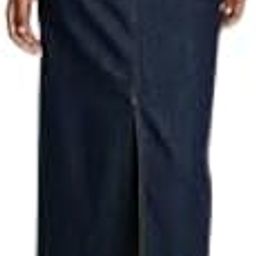Trendy Navy Blue Straight Maxi Denim Skirt for Women – Buttoned Front & Zip Closure, Stylish & Comfortable-image-34