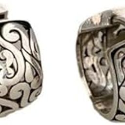 925 Silver Plated Hollow Filigree Hoop Earrings for Women – Vintage Oriental Carved Huggie Hoops, Retro Ethnic Jewelry-image-3
