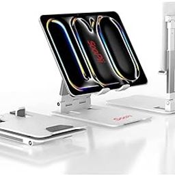 SOOPII DM02i World's Latest Premium A Grade Quality Fully Foldable - Desktop Tablet Stand + Mobile Stand, Heavy Base Aluminum Holder for Tablets/Mobile/Tab Stand and e-Book Readers (Up to 12.9 inch)-image-41