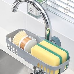 Divik Tap Holder Organizer Sink Caddy Drainer Tray Stand Shelf Rack for Kitchen, Bathroom, Sink, Wash Basin Soap Sponge Dish Hanging Holder Shelves (1pcs)-image-33