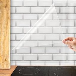 Shackcom Clear Contact Paper Roll Self-Adhesive Kitchen Backsplash Wall Protector 15.7In X 32.8Ft - Used As A Book Cover, Shelf Drawer Liner, Wallpaper, Cat Dog Scratch Protector (10 Meters X 0.4 M)-picture-23