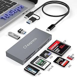 8 in 1 CFexpress Type B Card Reader with 2 10Gb USB, USB3.2 Gen2 10Gbps CF Express Reader hub for CFexpress Type B/SD/TF/CF/XD/MS/USB, cfexpress Adapter Hub Read 6 Cards and 2USB Simultaneously-image-74