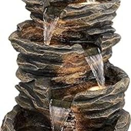SwarnNest Interiors 5 Tier Rock Home and Garden Home Decor Water Fountain-image-6