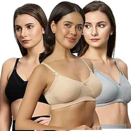 tummy Cotton Nursing Bra for Women | Non-Padded Wire-Free Maternity Feeding Bra | Comfortable Postpartum & Pregnancy Bra - Pack of 3-picture-13