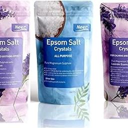Neer Epsom Salt for Reduces your pain and swelling, Softening Dry Skin,Bathing, Relaxing bath salt combo pack of 3-20