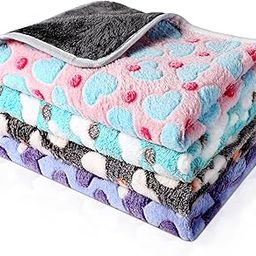 4 Pcs Waterproof Guinea Pig Blankets Washable Small Animal Fleece Bedding Absorbent Guinea Pig Cage Liners Reusable Pet Pee Pad Sleep Mat Pad Cover for Hamster Ferret (Heart Pattern,12 x 12 Inch)-image-68