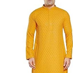 Synthetic Men's Henley Regular Kurta-picture-39