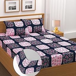 HIYANSHI HOME FURNISHING Premium Cotton Elastic Fitted Bedsheet for King Size Bed (72x78 inch) | Soft & Breathable Fabric | Deep Pockets | Wrinkle-Free & Durable (Design-6, 72 x 78 inches)-image-67