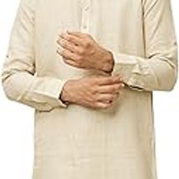 Men's Linen Square Grid Printed Kurta (1pc)-image-12