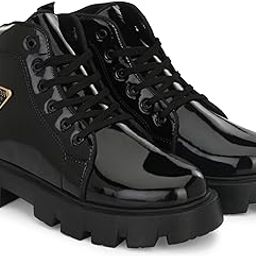 Premium Men's Patent Leather Boots Stylish Durable Footwear for Every Occasion Black-image-18