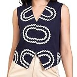 Solid Viscose Lycra Lace Detailed Waistcoat For Women's|V Neck Button Closure Sleeveless Regular Fit Wiastcoat|Fashionable Latest Collection Casual wear-image-74