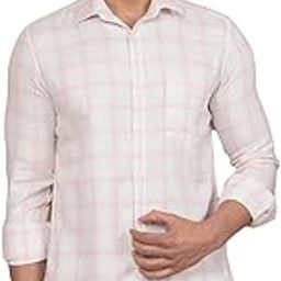 Men's Pink Checked 100% Cotton Shirt-picture-32