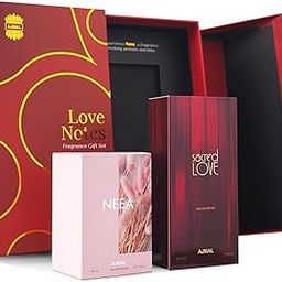 Ajmal Lovenotes Fragrance Gift Set for Women, Wife & Girlfriend | 2 Floral Perfumes – SACRED LOVE EDP 50ml + NEEA EDP 50ml-0