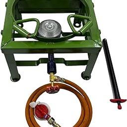Amaru Single Burner Iron Square Round Ring Chulha Canteen Bhatti Commercial Gas Stove - Multy Colur Manual (Medium-12x12x9)-image-23