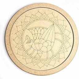 Peacock Pre Marked Shape Wooden Cutout for Painting Craft and Art DIY Workers Home Decor (9 INCH)-22