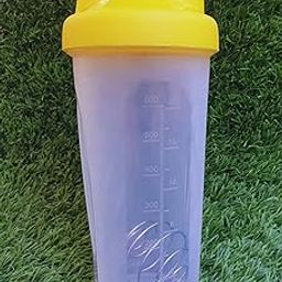 Gym Shaker with Stainless steel Blender Ball and marked measurement upto 600 ml, Color - Yellow.-image-49