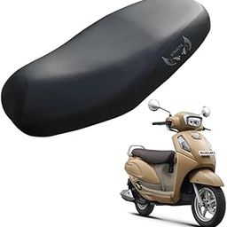 KONAYA New Access 125 Seat Cover Protect from Rust and Dust, PU Leather Waterproof Durable Access 125, BS6 Scooter Seat Cover (Black)-image-77