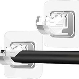 No Drill Curtain Rod Brackets, Self Adhesive Hooks, Stainless Steel, Transparent, 4 Pack-19