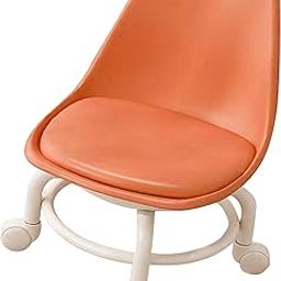 ARTISOUL® Low Rolling Stool Short Stool with Backrest Small Roller Stool 360° Rotating Orange | Furniture | Benches & Stools-image-14