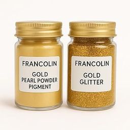 Francolin Pearl Powder & Glitter | Gold | Resin Art | Glitter – Shimmer for Epoxy, Tumblers, Slime & Nail Art 24 Shades – Cosmetic Grade – 20g*2-image-93