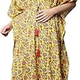 Yellow & Red Floral Maternity Kaftan-image-8