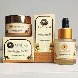ARM Pearl Beauty Hair Removal Combo – Oil (20ml) & Powder (20g) | Ayurvedic Pre and Post Waxing Set | Reduces Hair Regrowth | 100% Natural | For All Skin Types | Vegan & Paraben-Free-24