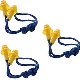 Pacificdeals Pack of 3 Reusable Nylon Soft Noise Reduction Corded Ear Plugs for Travel Swimming Sleeping Studying Meditation Snoring - Blue & Yellow-picture-51