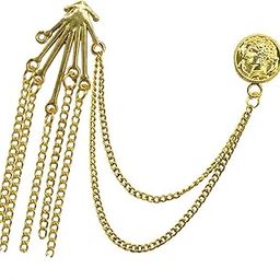 Military Chapter Star Medal Wedding Label Pin chain Gold Blue Brass Brooch For Men And Boys-image-31