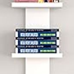 Mahaakaay Engineered Wood Wall Mounted Decorative Book Shelf Bookcase Books Holder Stand Set of 5 Wooden Shelves Rack Display Home Decor Color White-image-3