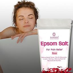 Epsom salt - bathing salt | epsom salt for pain relief | epsom salt for foot wash | magnesium sulphate | muscles relaxation | epsom salt for bath and shower | epsom salt rose (400 GM, Rose)-image-19