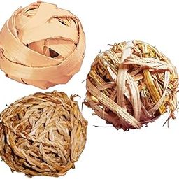 INR's Farm Fresh - Natural Banana Stem Fiber Chew Ball Toys – Set of 3, Big Size Balls 10 Cms Diameter Each Edible Enrichment for Rabbits & Guinea Pigs Chew Toys-image-68
